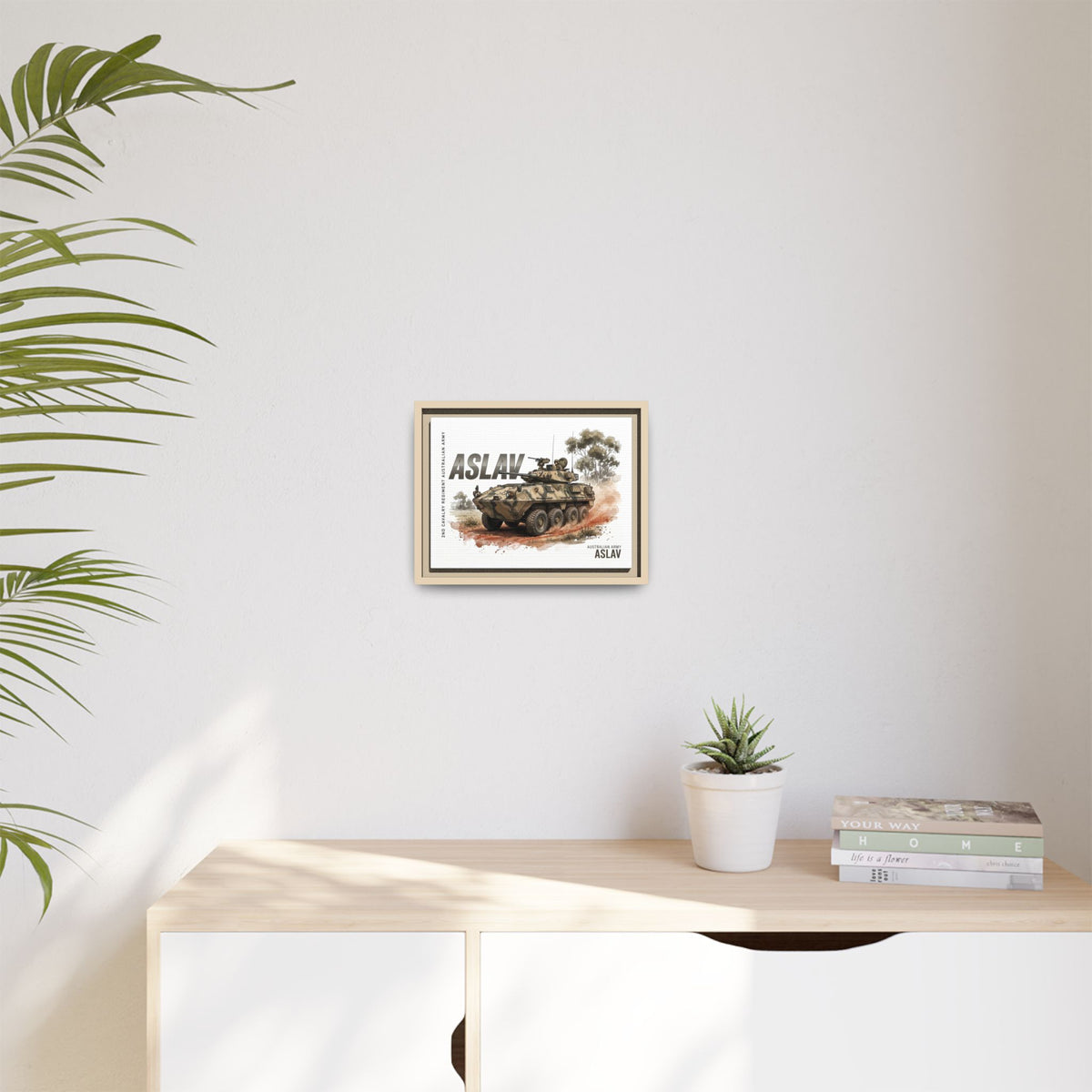 ASLAV Armored Vehicle Matte Canvas Framed Print — Australian Army Military Art