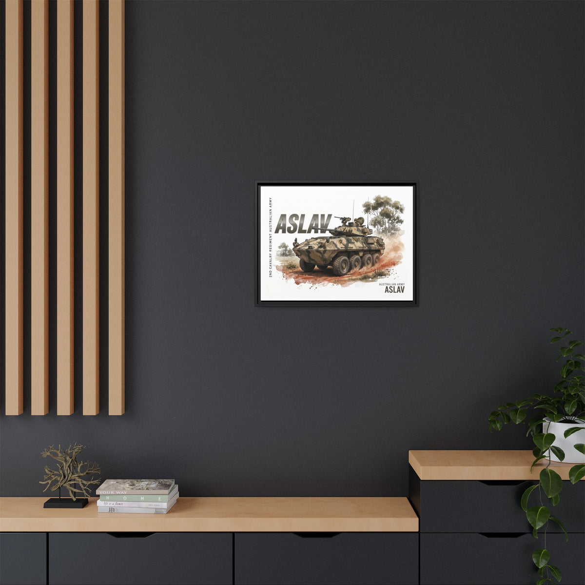 ASLAV Armored Vehicle Matte Canvas Framed Print — Australian Army Military Art