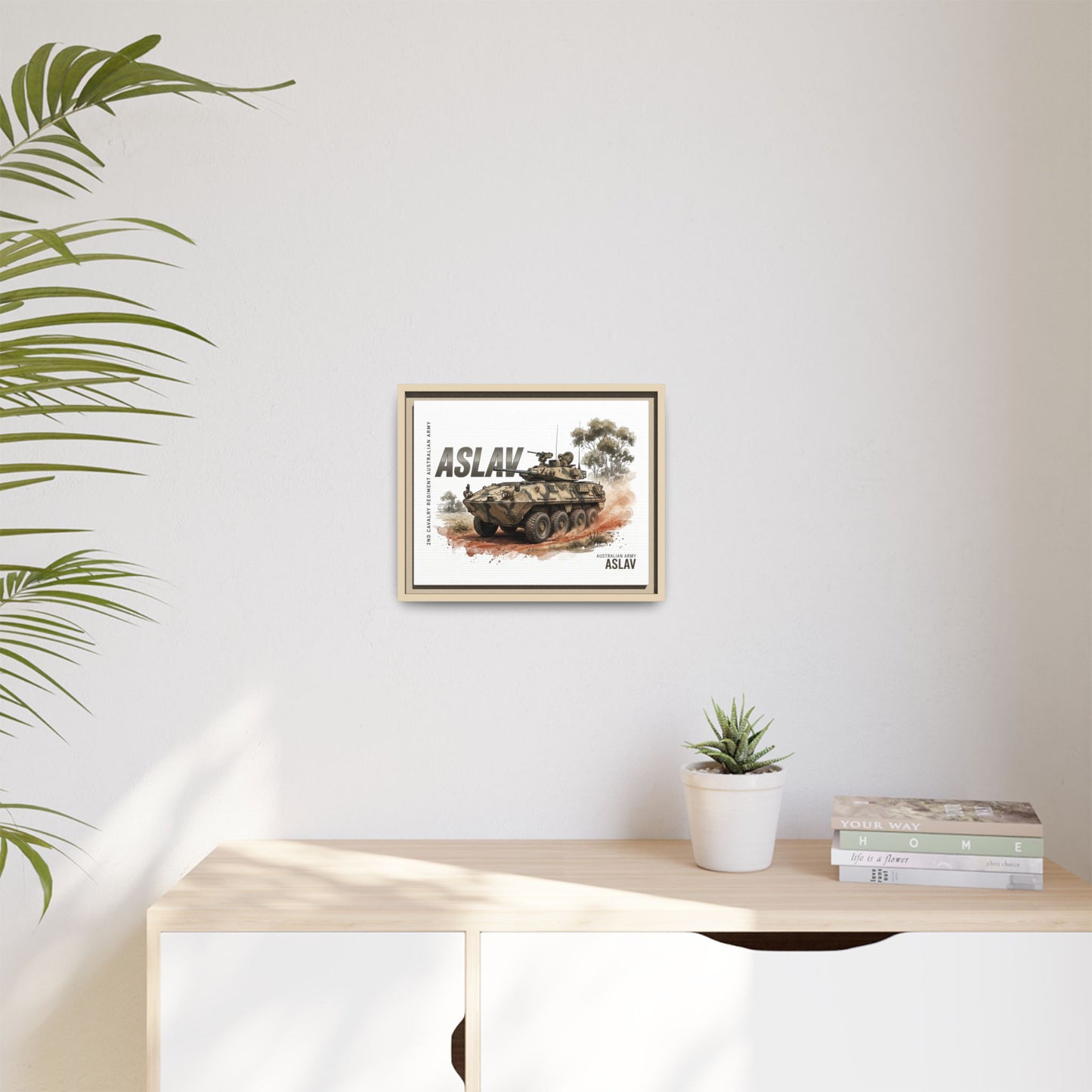 ASLAV Armored Vehicle Matte Canvas Framed Print — Australian Army Military Art