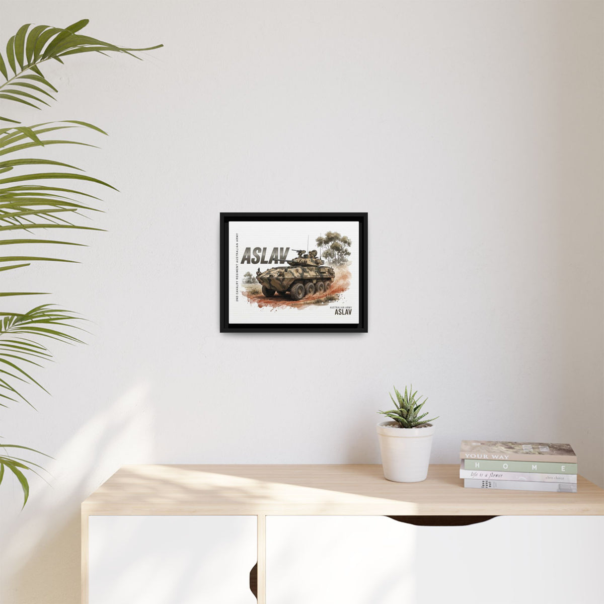 ASLAV Armored Vehicle Matte Canvas Framed Print — Australian Army Military Art