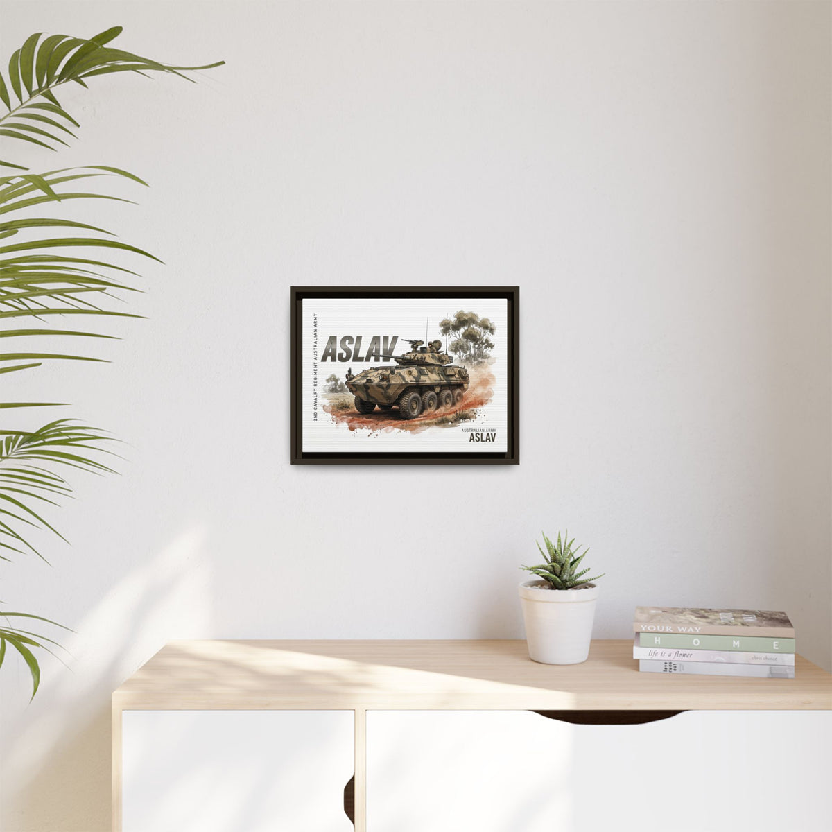 ASLAV Armored Vehicle Matte Canvas Framed Print — Australian Army Military Art