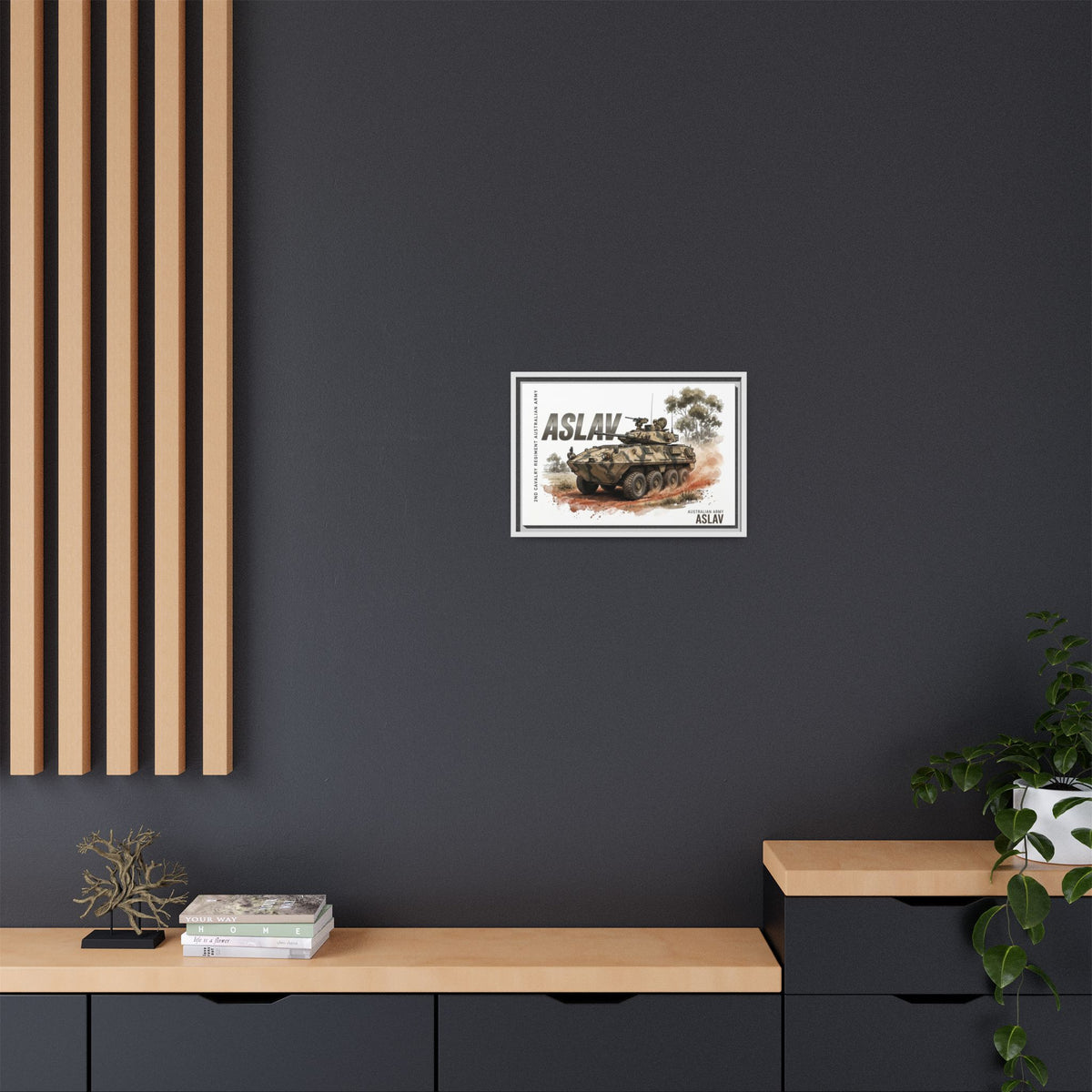 ASLAV Armored Vehicle Matte Canvas Framed Print — Australian Army Military Art