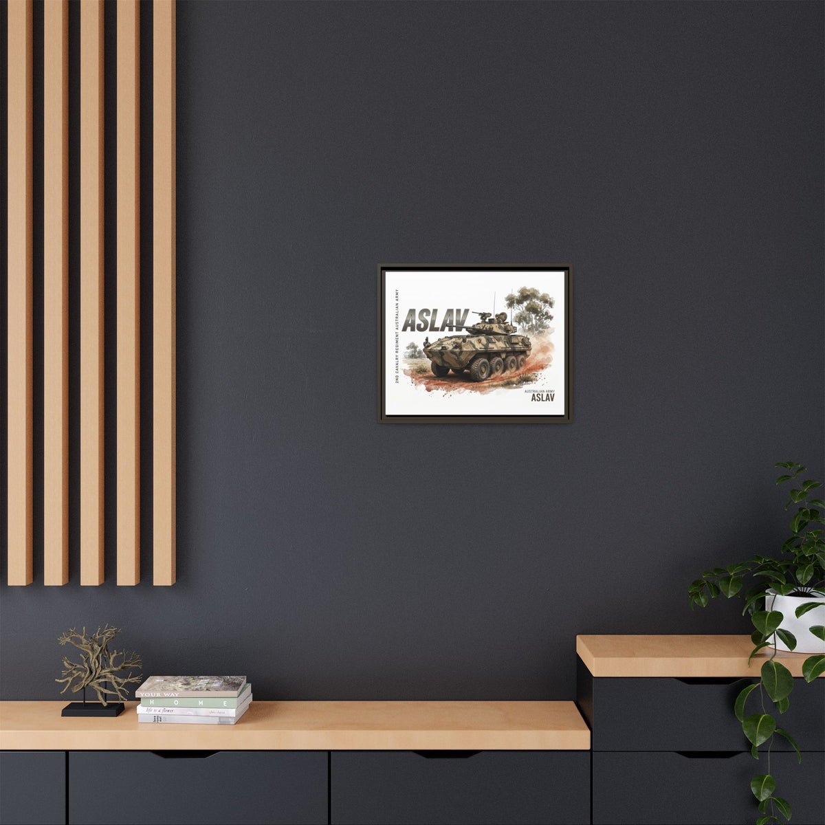 ASLAV Armored Vehicle Matte Canvas Framed Print — Australian Army Military Art
