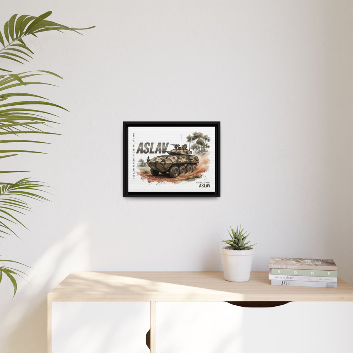 ASLAV Armored Vehicle Matte Canvas Framed Print — Australian Army Military Art