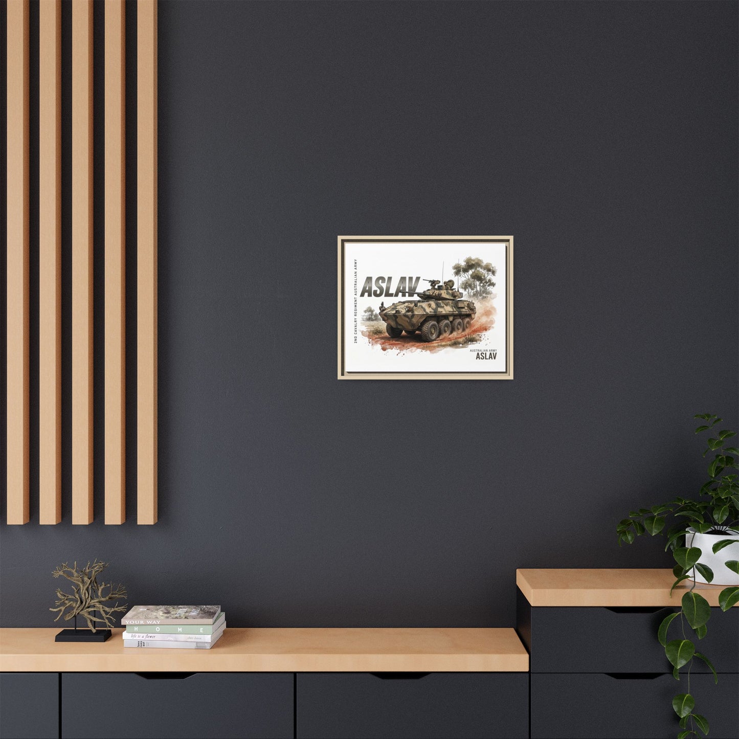 ASLAV Armored Vehicle Matte Canvas Framed Print — Australian Army Military Art