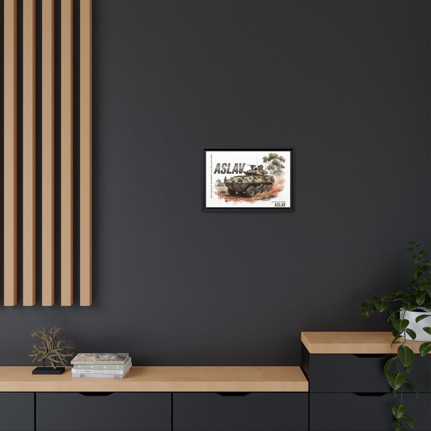 ASLAV Armored Vehicle Matte Canvas Framed Print — Australian Army Military Art