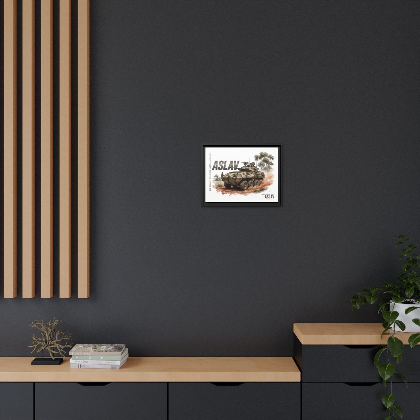 ASLAV Armored Vehicle Matte Canvas Framed Print — Australian Army Military Art