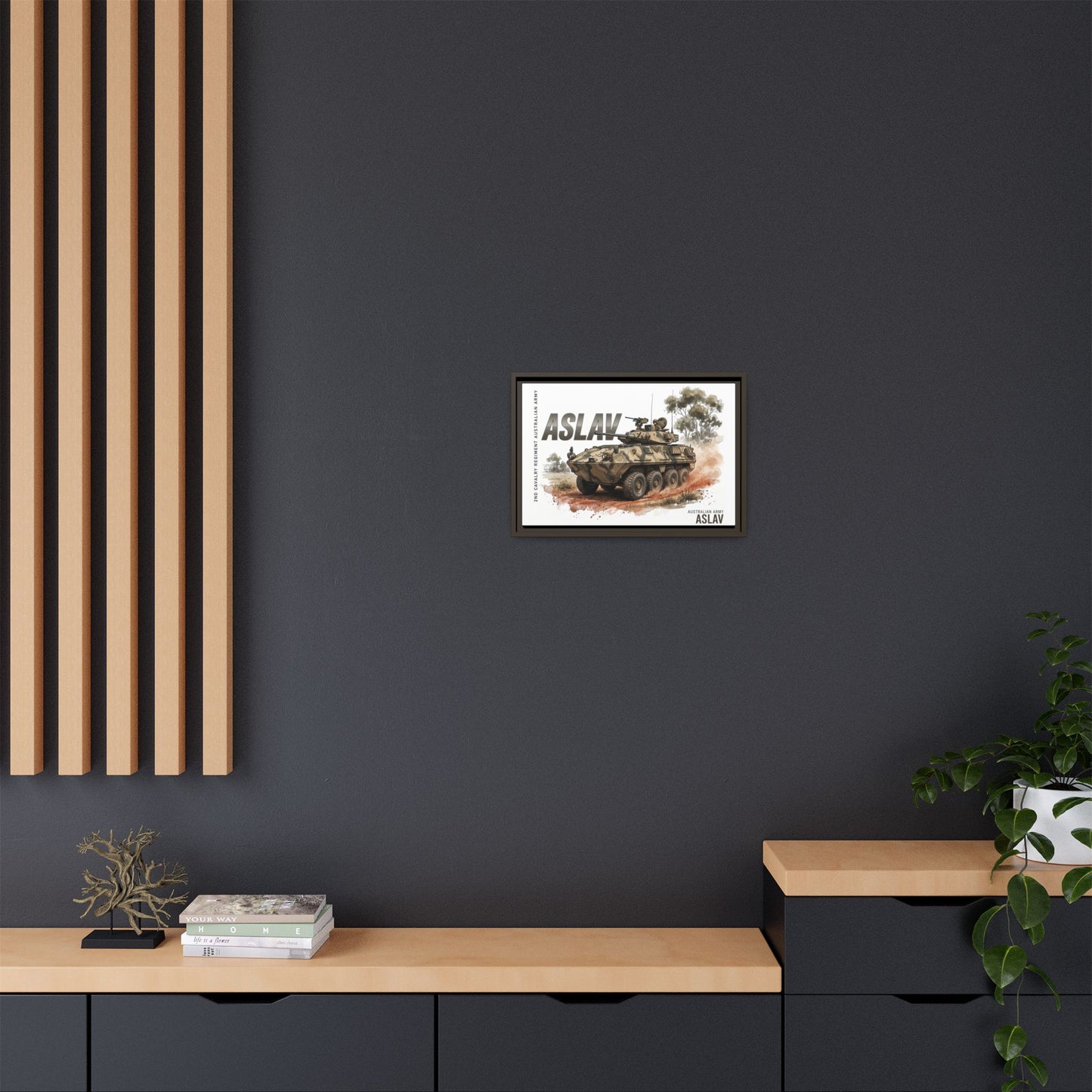 ASLAV Armored Vehicle Matte Canvas Framed Print — Australian Army Military Art