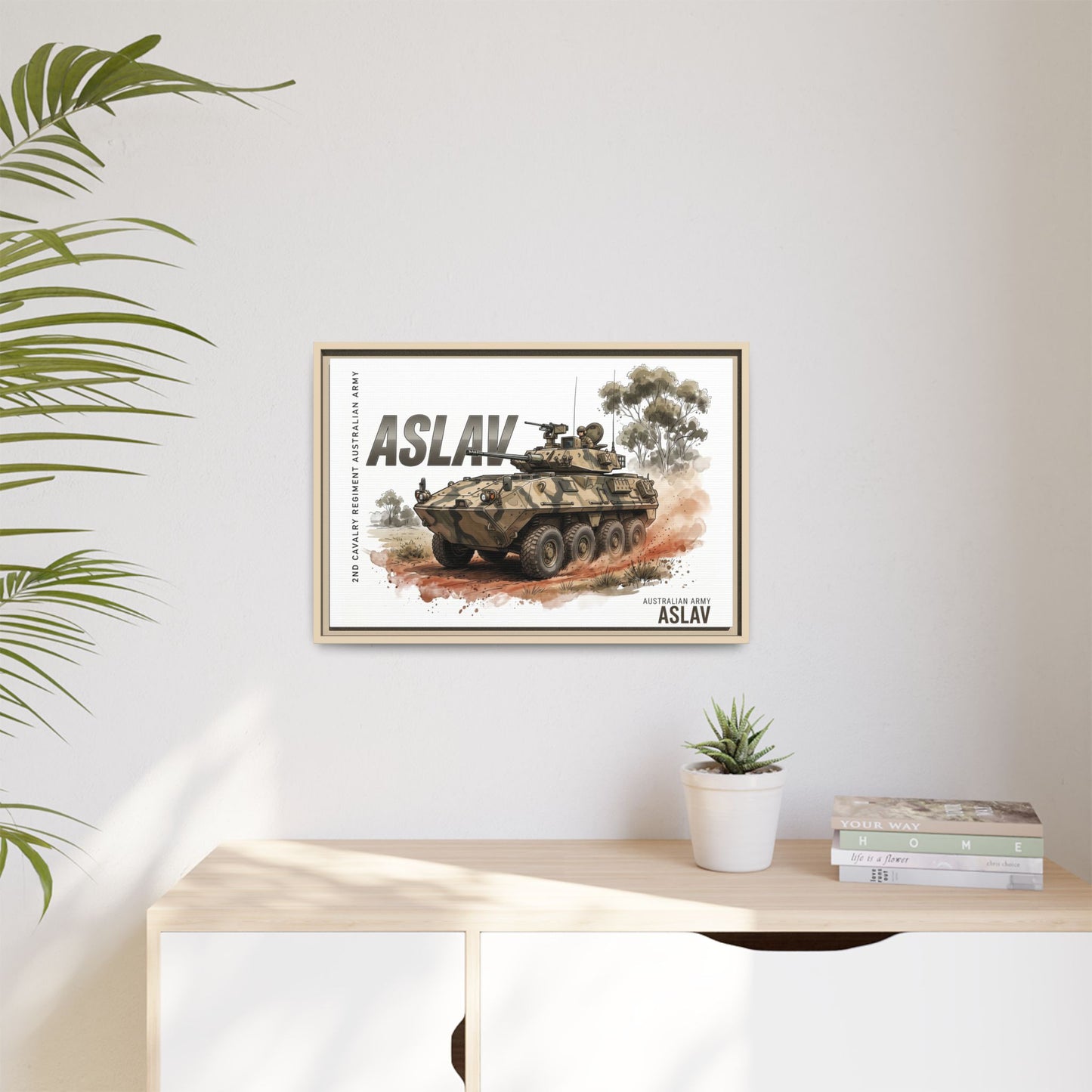 ASLAV Armored Vehicle Matte Canvas Framed Print — Australian Army Military Art