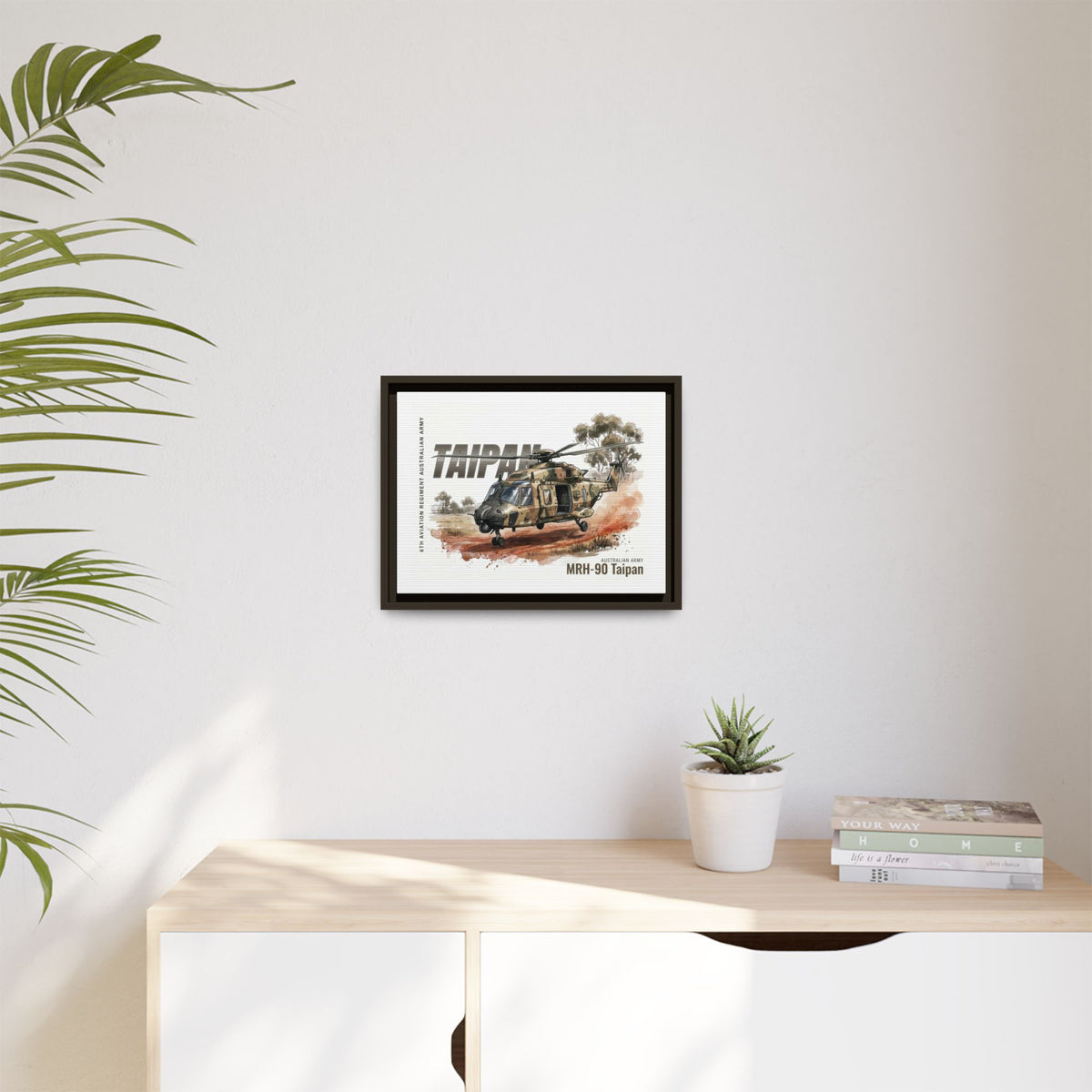 MRH-90 Taipan Helicopter Matte Canvas Framed Print — Australian Army Aviation Art